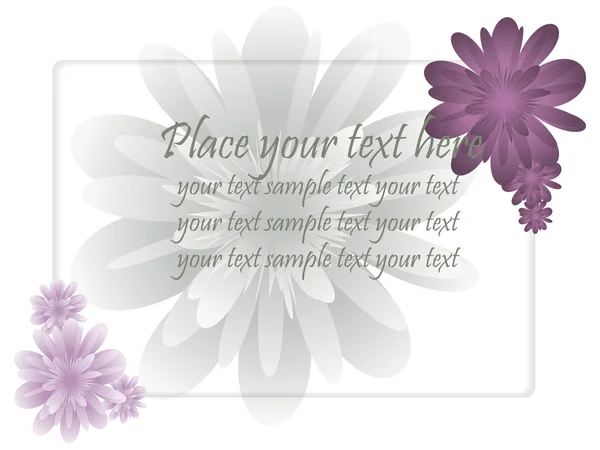 Marco con flor y texto en tonos pastel — Vector de stock