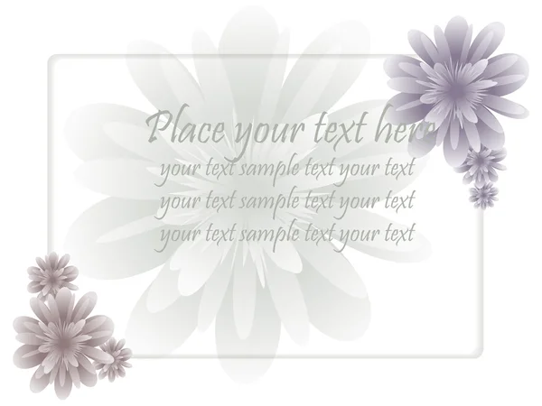 Rahmen mit Blume und Text in Pastelltönen — Stockvektor