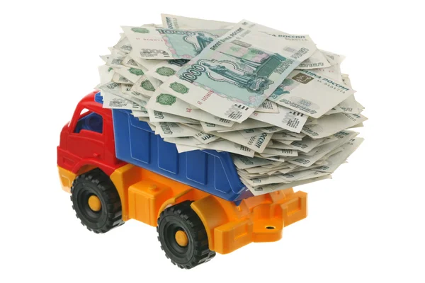 Russian money in the truck — Stock Photo, Image