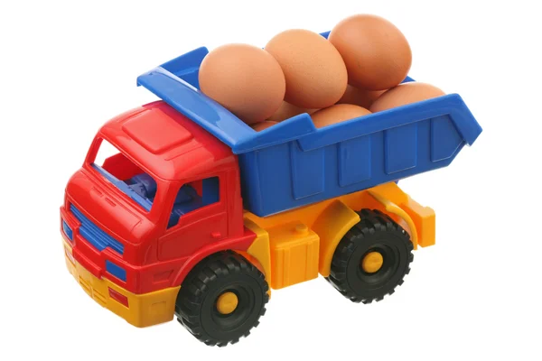 Яйца и грузовик — стоковое фото