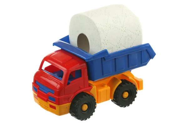 Toilet Paper Truck Isolated White Background — Stock Photo, Image