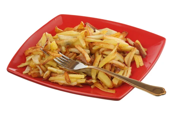 Smažené brambory na talíři — Stock fotografie