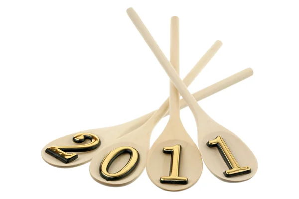 Number 2012 Spoons Isolated White Background — Stock Photo, Image