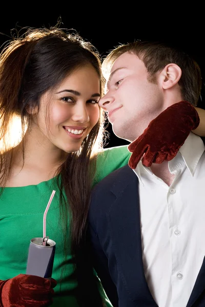 Portrait of young happy pair — Stock Photo, Image