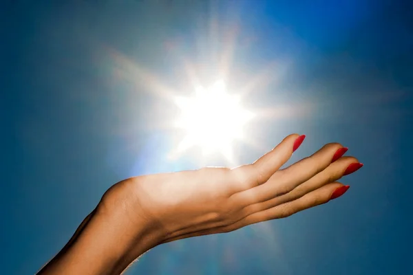 stock image Hand and sun