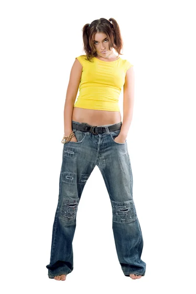 Young rapper girl — Stockfoto