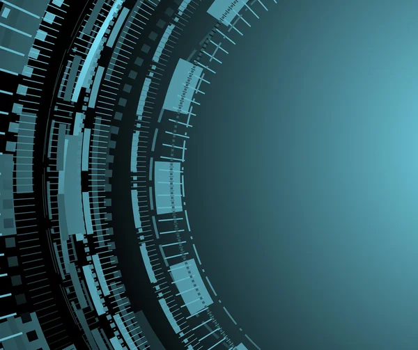 Blauwe technologie achtergrond met cirkel patronen — Stockvector