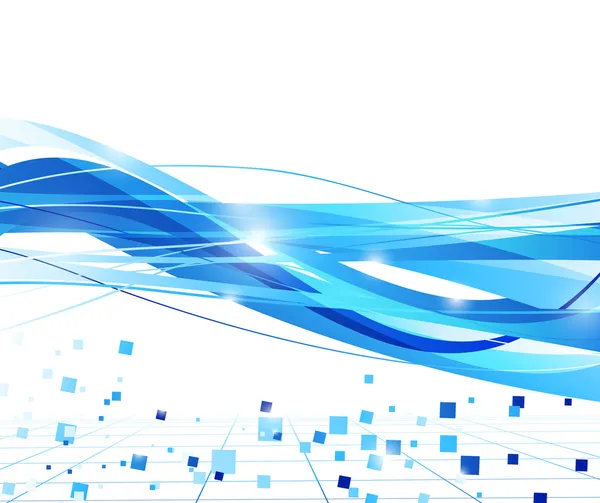 Transparente abstrato azul onda fundo — Vetor de Stock