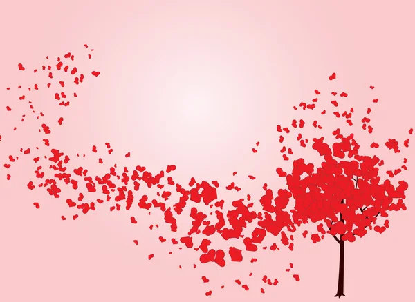 Árbol San Valentín Con Corazones Ilustración Vectorial — Archivo Imágenes Vectoriales