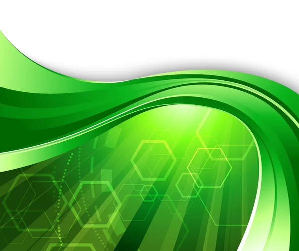 Leuchtend Grüne Technologie Hintergrund Vektorillustration — Stockvektor