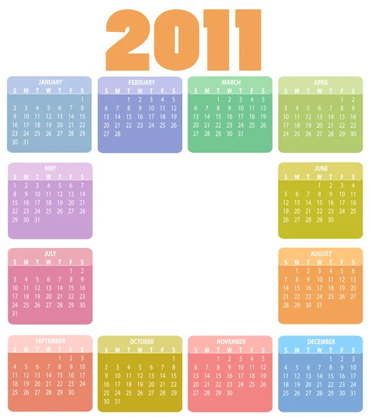 A 2011-es naptár — Stock Fotó