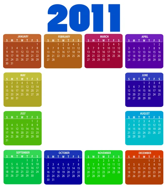 2011 年日历 — 图库照片