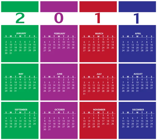 Calendário para 2011 — Fotografia de Stock