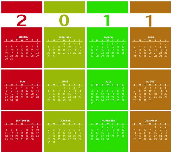 Календар на 2011 рік — стокове фото