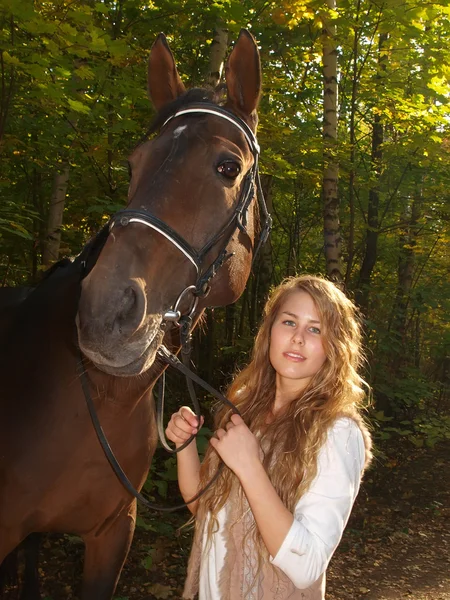 Ragazza e cavallo — Foto Stock