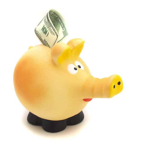 Piggy bank on white background close up — Stock Photo, Image