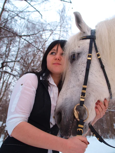 Girl and horse — Stock Photo, Image
