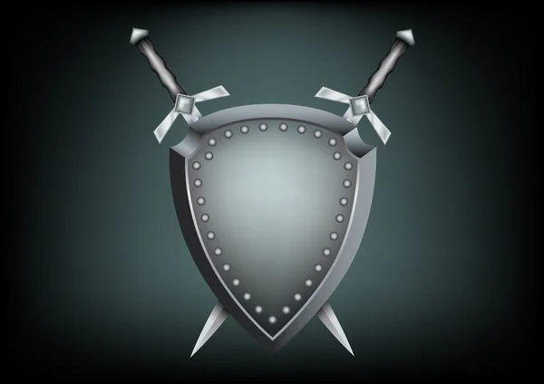 Escudo de seguridad y espadas — Archivo Imágenes Vectoriales