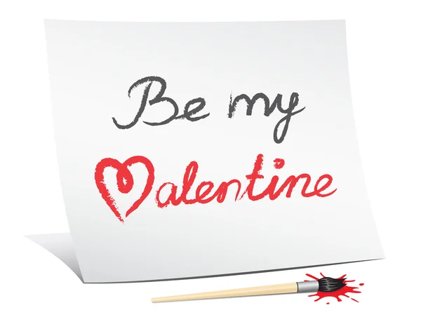 Ser Meu Valentine Mensagem Texto Livro Branco — Vetor de Stock