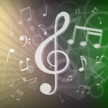 Modern abstract music notes background clipart