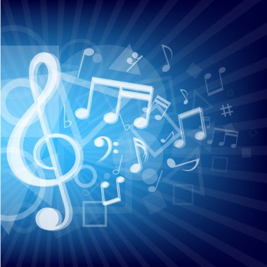 Modern abstract music blue background clipart