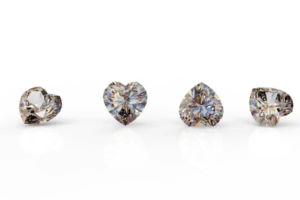 白地にハートのコレクション ダイヤモンド形 — ストック写真