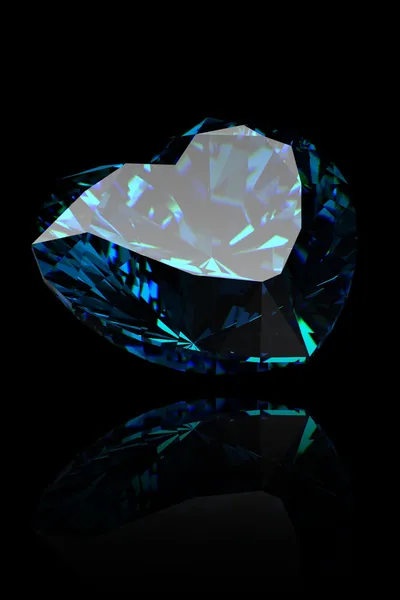 Forma de pedra preciosa do coração. Topázio azul suíço — Fotografia de Stock
