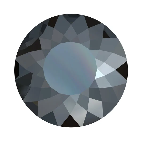 圆黑色蓝宝石孤立在白色的背景 — 图库照片