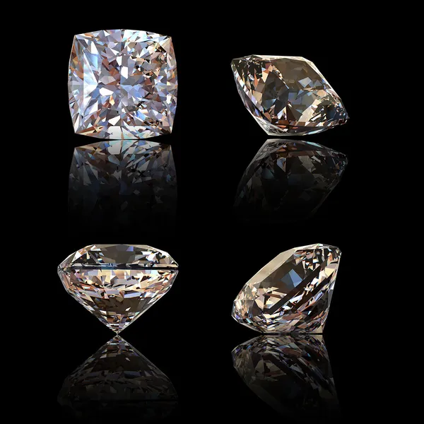 コニャック ・ ダイヤモンドを正方形します。宝石用原石 — ストック写真