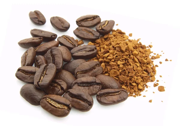 コーヒー穀物と可溶性 — ストック写真