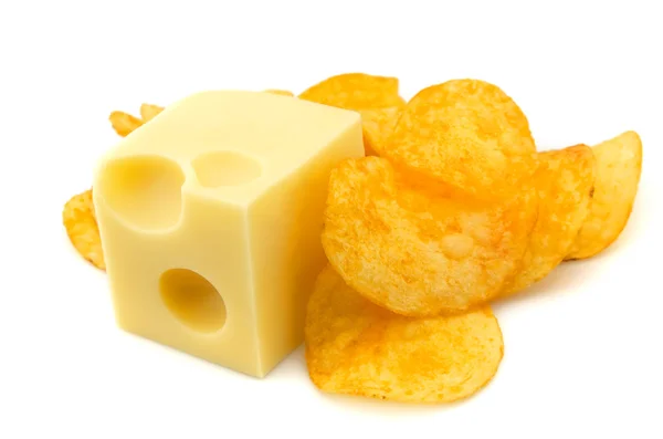 Käse und Chips — Stockfoto