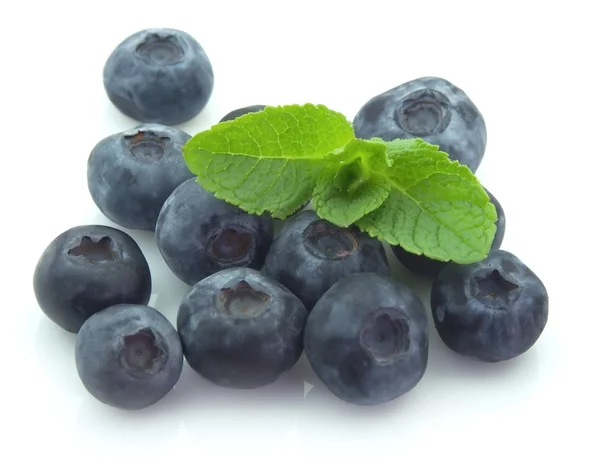Ripe blueberry with mint — Stock Photo, Image