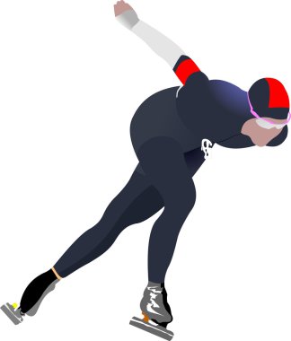 Speed skating. Vector illustration clipart