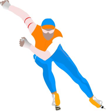 Speed skating. Vector illustration clipart