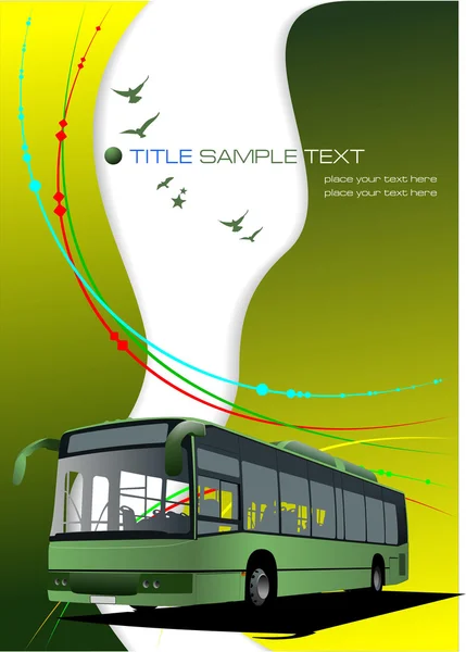 Fond futuriste abstrait avec image de bus. Illustration vectorielle — Image vectorielle