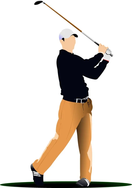 Игроки в гольф. Векторная иллюстрация — стоковый вектор