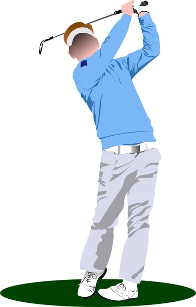 Golf oyuncuları. vektör çizim — Stok Vektör