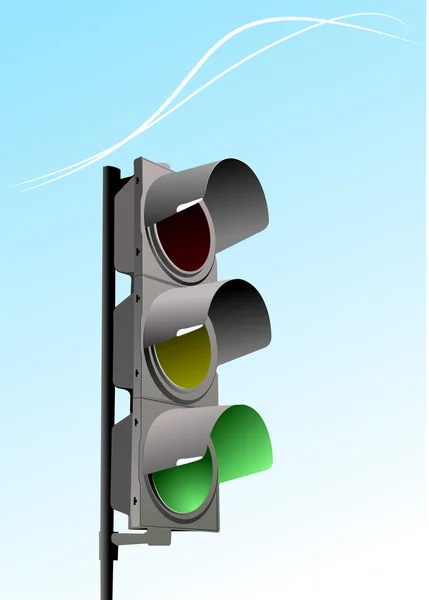 Traffic lights on sky background — Stock Vector