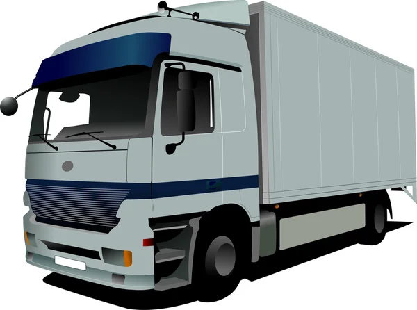 Vektor-Illustration des silbernen Lastwagens — Stockvektor
