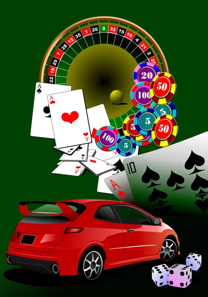 Casino prvky. vektorové ilustrace — Stockový vektor