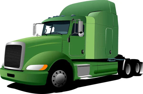 Vector illustration of green truck — Stock Vector