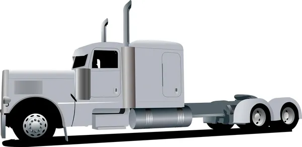 Vektor illustration av silver lastbil — Stock vektor