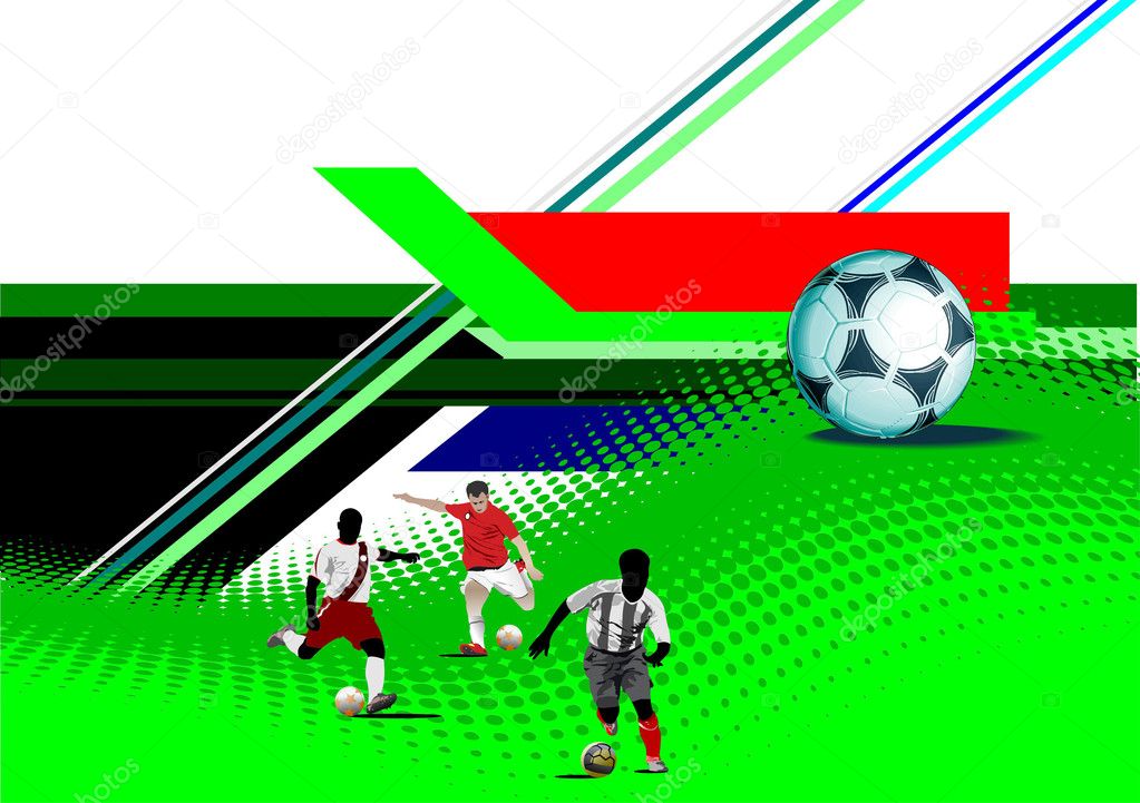 World Cup Soccer banner. Colored Vector illustration