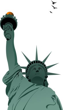 Statue of Liberty in New York. Vector illustration clipart
