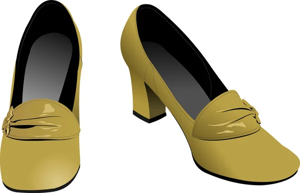 Sapatos de mulher de moda antiga. Ilustração vetorial — Vetor de Stock
