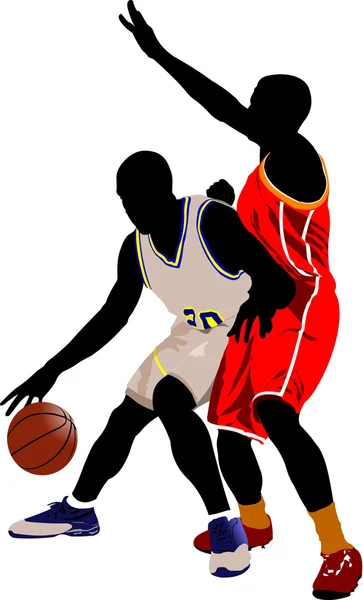 Παίκτες μπάσκετ. Εικονογράφηση διανύσματος — Διανυσματικό Αρχείο