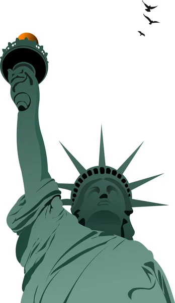 在纽约的自由女神像。矢量插画 — 图库矢量图片