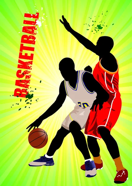 Cartel de baloncesto. Ilustración vectorial — Archivo Imágenes Vectoriales