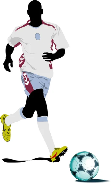 Jugadores de fútbol. Ilustración vectorial coloreada para diseñadores — Vector de stock