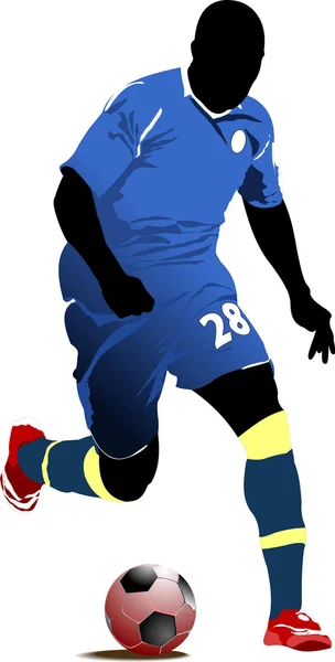 Futbolcular. Tasarımcılar için Renkli Vektör illüstrasyonu — Stok Vektör
